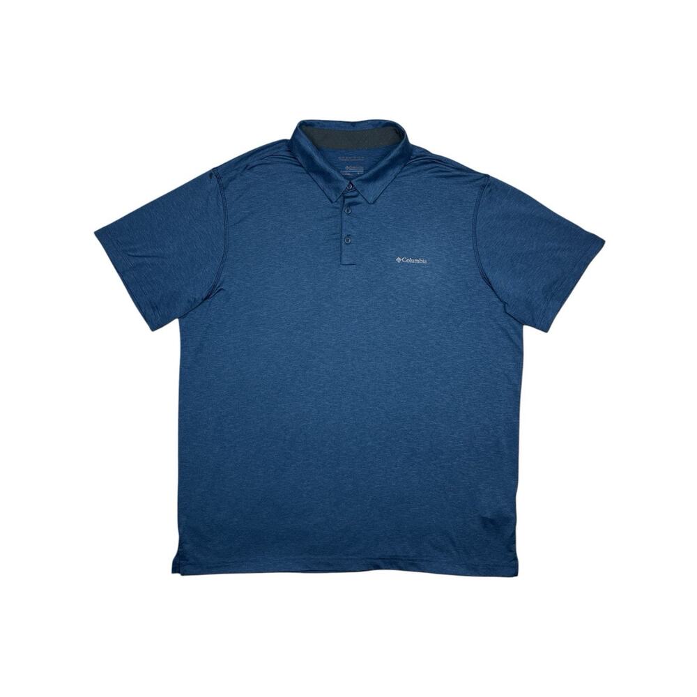 Columbia Omni-Wick Polo Shirt Men’s XL Blue Performance Golf Activewear